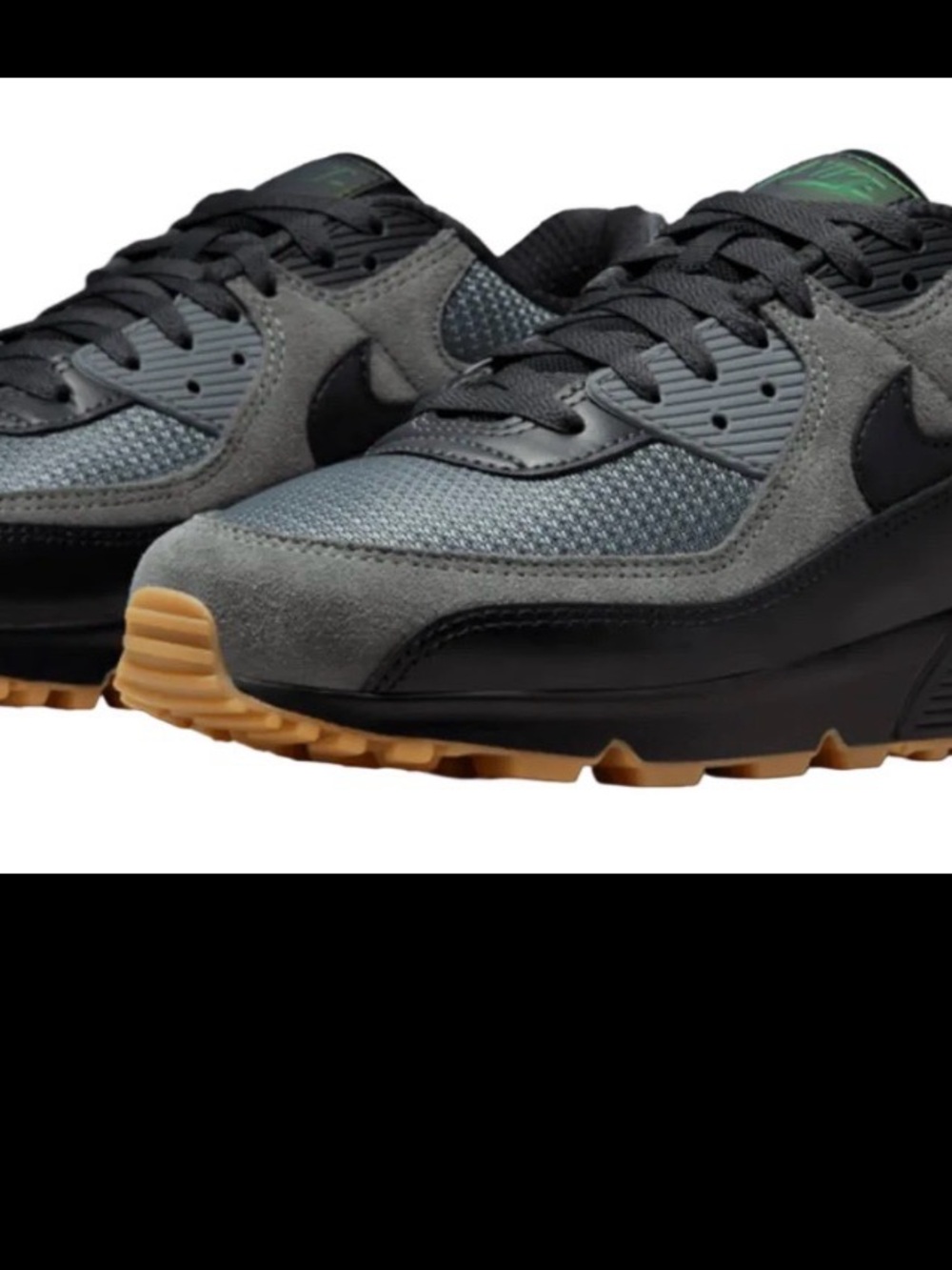Nike Air Max Gray & Black Sneaker with Neon Green Accent - Picture 2 of 7
